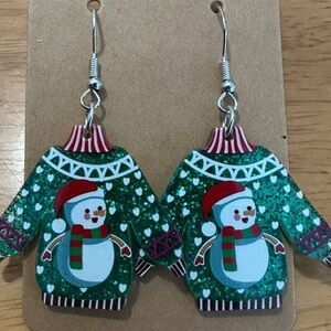 Festive Snowman Sweater Earrings